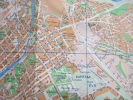 Turku - Åbo osoitekartta 1974, pohjoinen ja eteläinen karttalehti eri puolilla