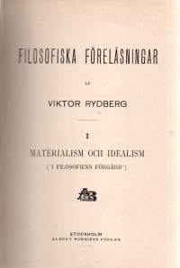 Filosofiska Föreläsningar I av Viktor Rydberg