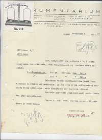 Instrumentarium Oy 1937 - firmalomake