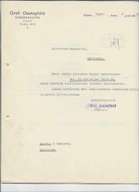 Orell Oy Kangaskauppa Viipuri 1930  - firmalomake