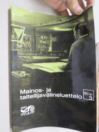 Wulff Mainos- ja taiteilijavälineluettelo 1971 -tuoteluettelo