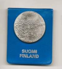 50 markkaa 1985 Kalevala - hopeaa  alkuperäisessä kotelossa