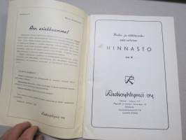 Radioyhtymä Oy HInnasto nr 6 - Radio- ja sähkötarvike sekä valmistehinnasto