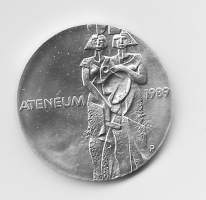 100 markkaa Ateneum 1989 - juhlaraha hopeaa  pillerissä