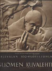 Suomen Kuvalehti 1935 nr 8 Kalevalan 100-vuotisjuhla, katoavan Karjalan kuvanveistjäjä, Larin Paraske