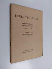 Exercitia latina - Aakkosellinen sanaluettelo