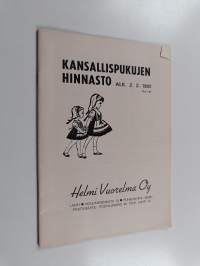 Kansallispukujen hinnasto 1/1981