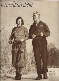 Suomen Kuvalehti 1935  nr 13 / kevät, Bach juhla, suomenkieli, Jaava, telttailemaan, jalopuut, perheenemännät