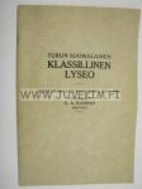 Turun Suomalainen Klassillinen Lyseo kertomus lukuvuodesta 1936-37