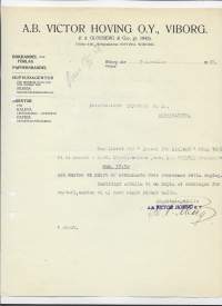 Victor Hoving Bokhandel Oy Viipuri 1928  - firmalomake