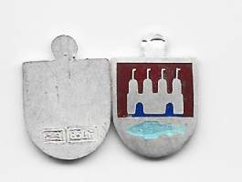 Oulu vaakuna hopea/ emali 15 x10 mm leimattu