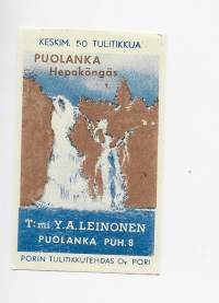 Y A Leinonen Puolanka    tulitikkuetiketti