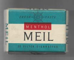 Menthol Meil,  tyhjä tupakka-aski, tupakkaetiketti, tuotepakkaus 1959