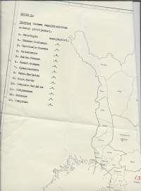 Suomen Ampujainliitto  uusi piirijako 1945  - kartta