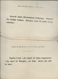 Telegram till Nya Pressen 13.4.1885   2 kpl