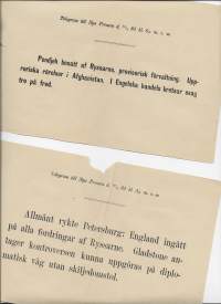 Telegram till Nya Pressen 16-19.4.1885   2 kpl