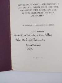 Röntgenologisch-anatomische Untersuchungen über die Entwicklung der Knochen der freien Extremiteten beim Menschen - I. Die Extremitetenknochen der Feten (tekijän ...