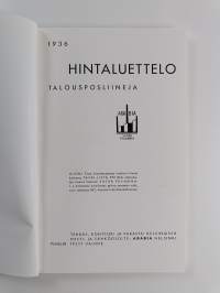 Hintaluettelo : talousposliineja : 1936