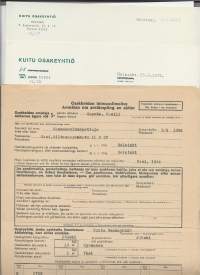 Kuitu Oy osakekirjoihin liittyvää materiaalia ja leimaustodistus 1946 -47