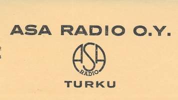 ASA Radio Turku 1950 -   firmalomake