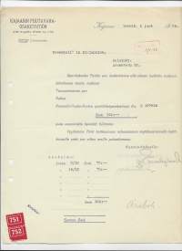 Kajaanin Puutavara  Oy  Kajaani 1926 -   firmalomake