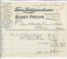 Turun Lamppumakasiini Algot Färdig Turku 1923 - firmalomake