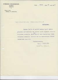Itäinen Halkosaha  Turku 1924 - firmalomake