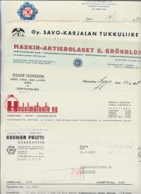 N 70 kpl erä firmalomakkeita 1920-50 - firmalomake
