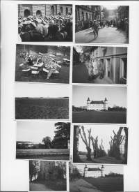 Vapun viettoa Uppsalassa ja muita näkymiä Ruotsin matka 1950 - 10 kuvan sarja tekstit takana - valokuva