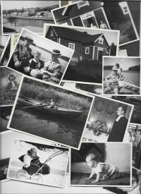 Musta-valko valokuvia 1950-luvulta n 170 kpl erä tekstejä  takana - valokuva