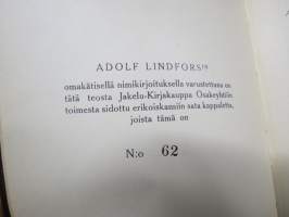 Adolf Lindfors - Näyttelijäkuva, omakätisellä mustekynäsigneerauksella, numeroitu - nr 62 / 100