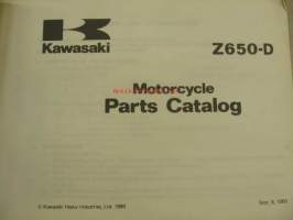 Kawasaki Z650-D Parts Catalog European market -varaosaluettelo