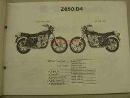 Kawasaki Z650-D Parts Catalog European market -varaosaluettelo