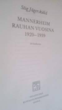 Mannerheim rauhan vuosina 1920-1939