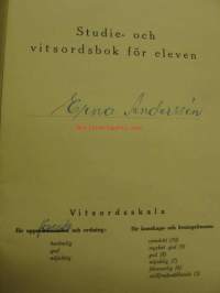 Svenska Handelsinstitutet Studie- och vitsordsbok för eleven Erna Anderssén 