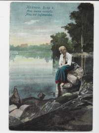 Kalevala Runo 4 Aino meren rannalla - postikortti kulkenut 1905
