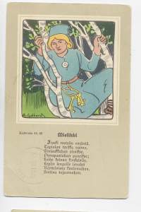Mielikki sign A Gebhard  - postikortti  kulkenut merkki pois