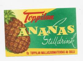 Toppilan Ananas  - juomaetiketti