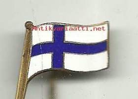 Suomen lippu - neulamerkki  rintamerkki  emali 10x20 mm