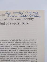 Notions of a Finnish National Identity during the Period of Swedish rule (signeerattu, tekijän omiste)