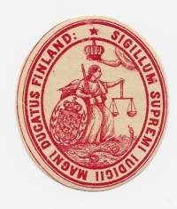 Sigillum  Supremi Iucigii  Magnii Ducatus Finland  -  paperisinetti sinetti