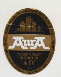 Aura Tumma olut  AIV - olutetiketti