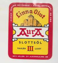 Linna Olut Aura vaalea III - olutetiketti