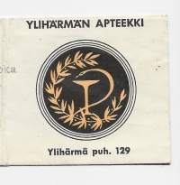 Ylihärmän  Apteekki Ylihärmä resepti  signatuuri  1965