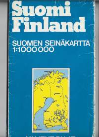 Suomi 1979 seinäkartta  135x78 cm  - kartta laskostettu kirjekokoon