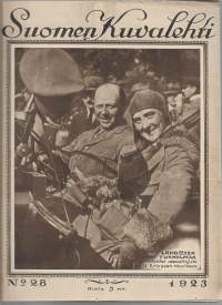 Suomen Kuvalehti 1923 nr 28 / Lähdössä Tukholmaa, Kaarola Avellan , Helsingin uutisia, Jerusalem, amerikansuomalaisia