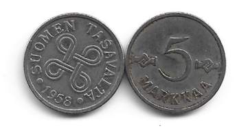 5 markkaa  1958