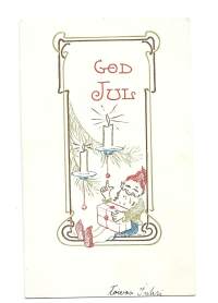 God Jul Jugend   - joulukortti kulkenut  nyrkkipostissa