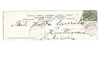 Postikortti  kulkenut 1909  numeroleima