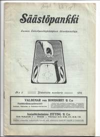 Säästöpankki 1914 nr 3 / Jämsän Säästöpankki, SKOP, luettelo Suomen Säästöpankeista ja toimihenkilöistä 1914